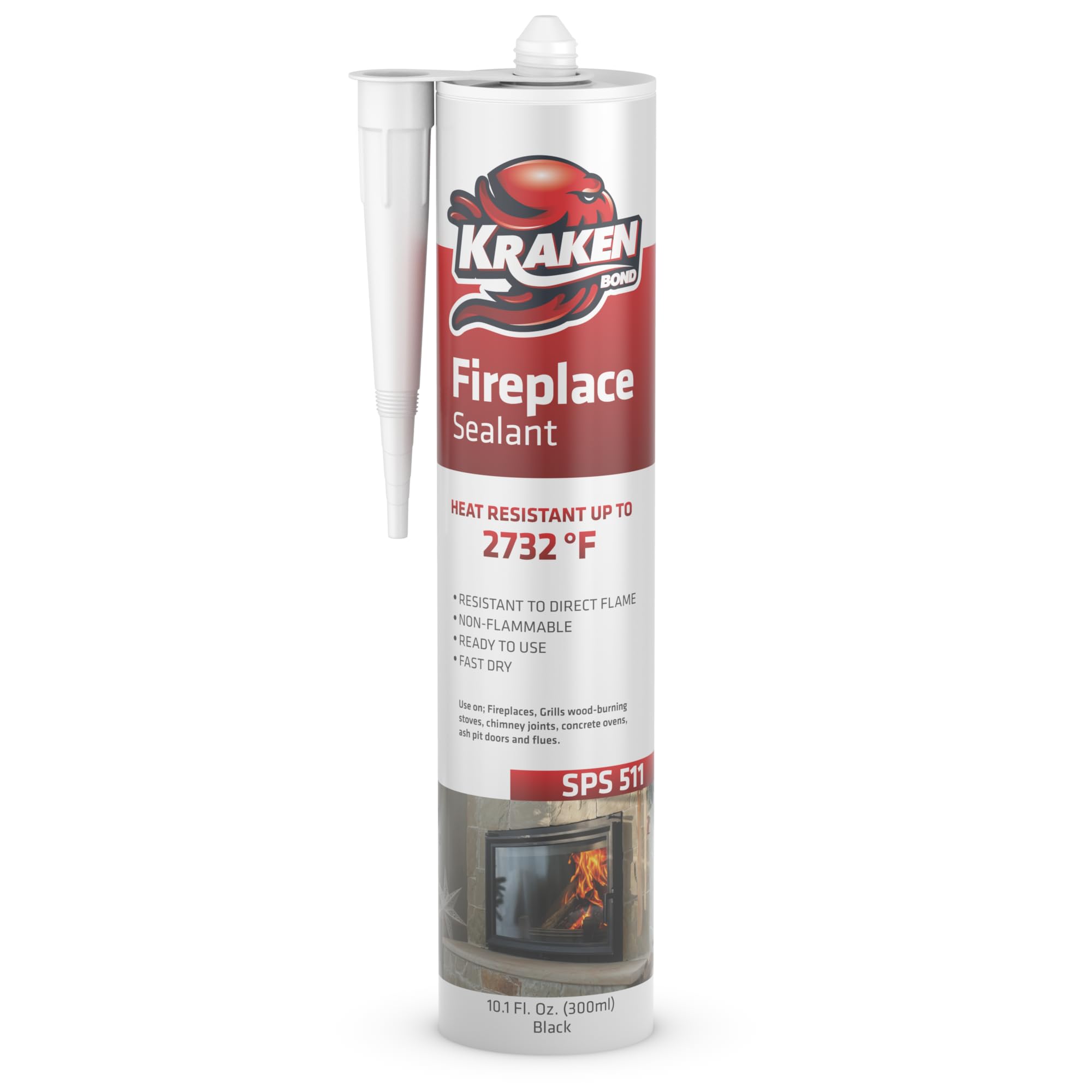 Kraken Bond High Temperature Black Fireplace Sealant 2732°F